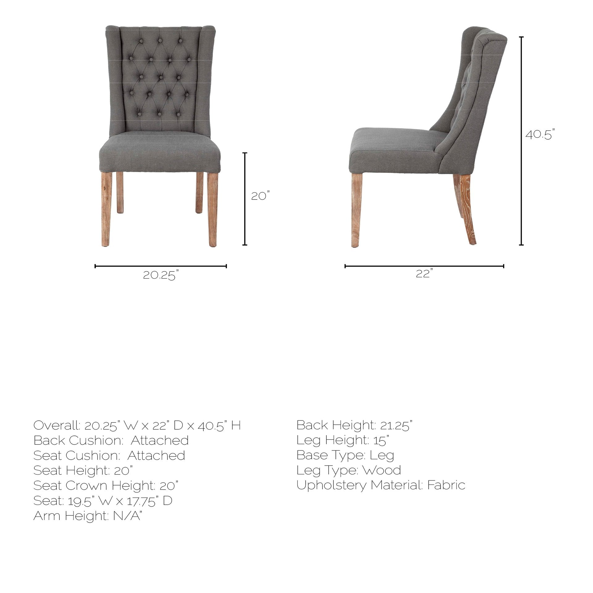 Mackenzie Gray Dining Chair | Calgary Furniture Store