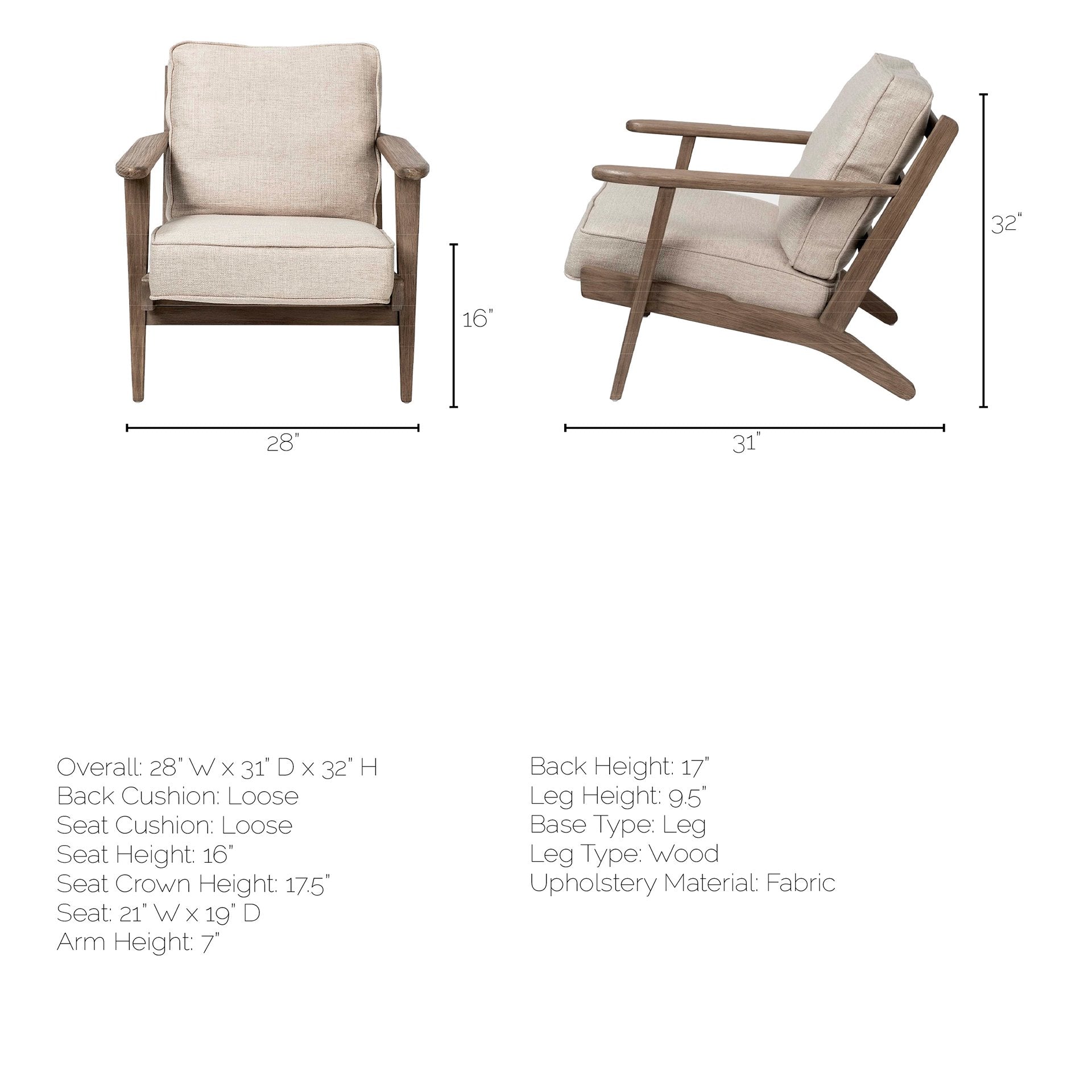 Olympus Beige Accent Chair | Calgary Furniture Store