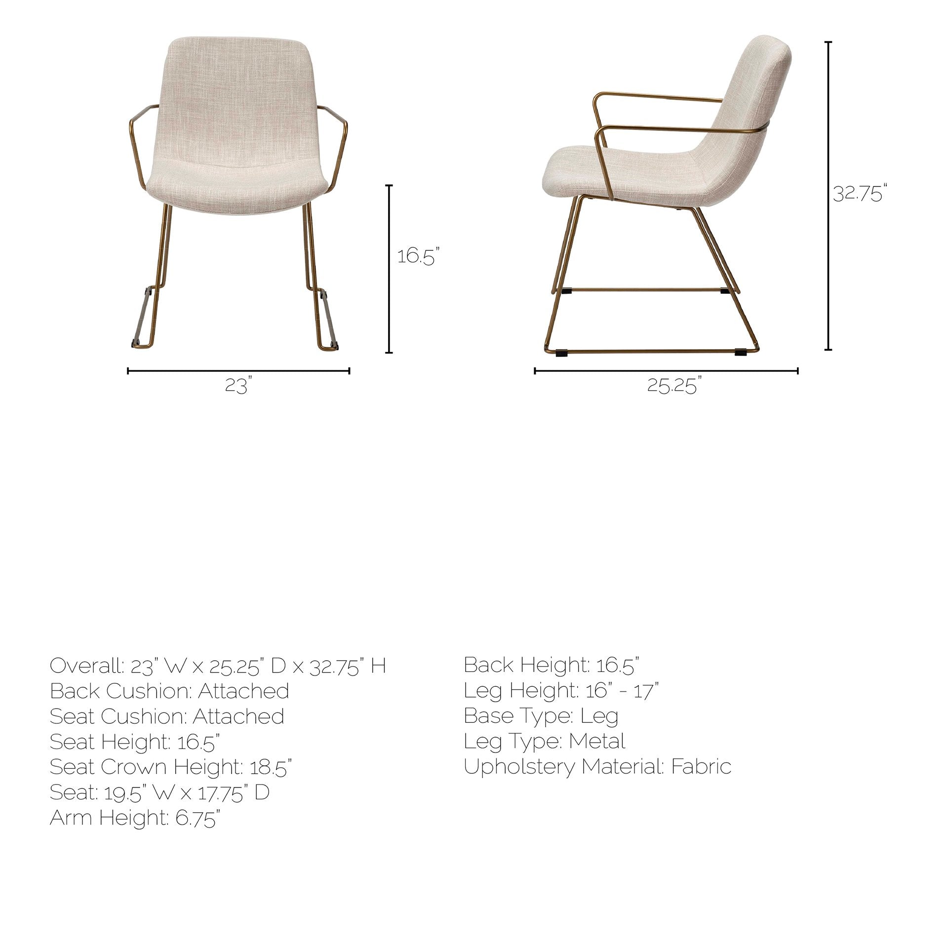Sawyer Beige Fabric Dining Chair | Calgary Furniture Store