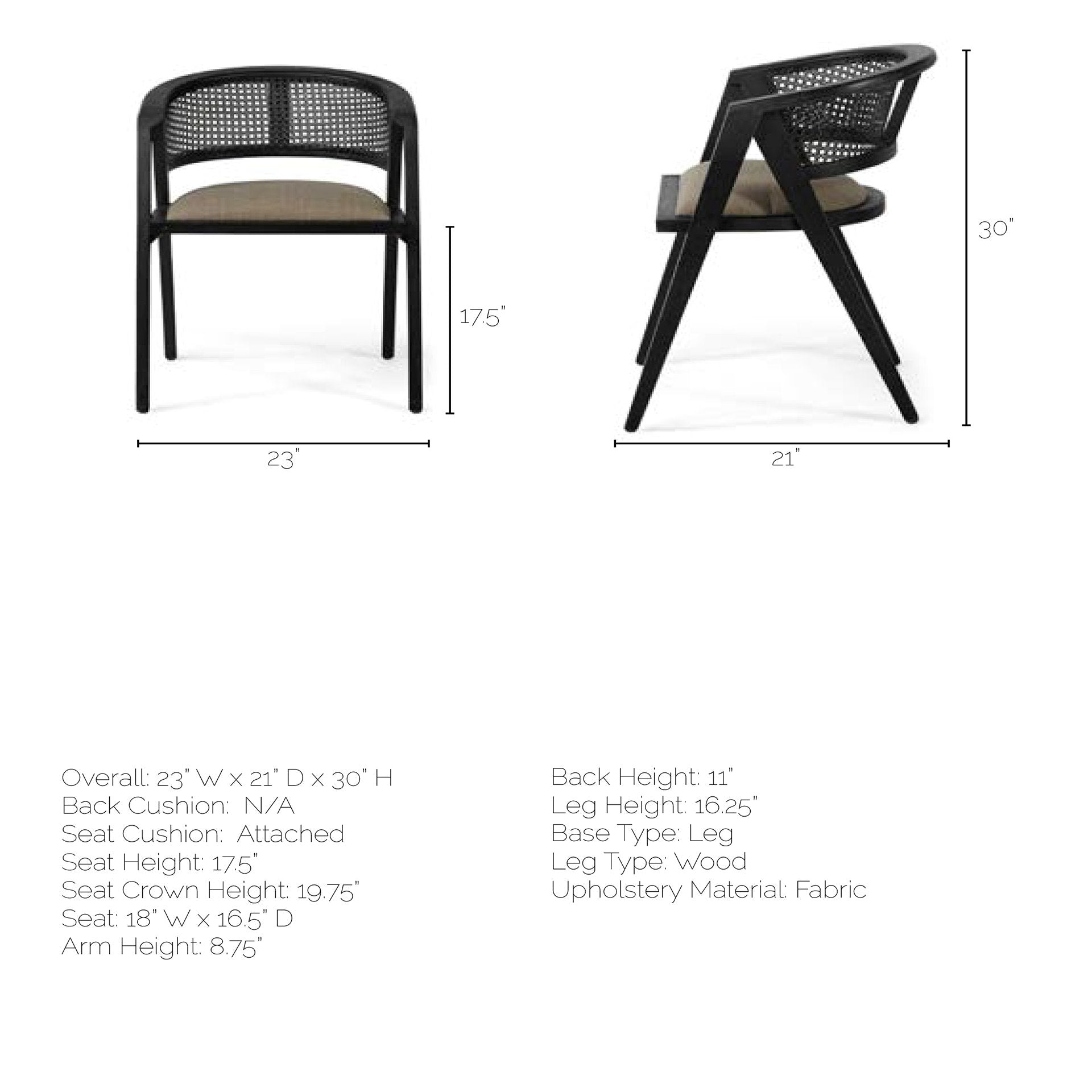 Tabitha Black Dining Chair | Calgary Furniture Store