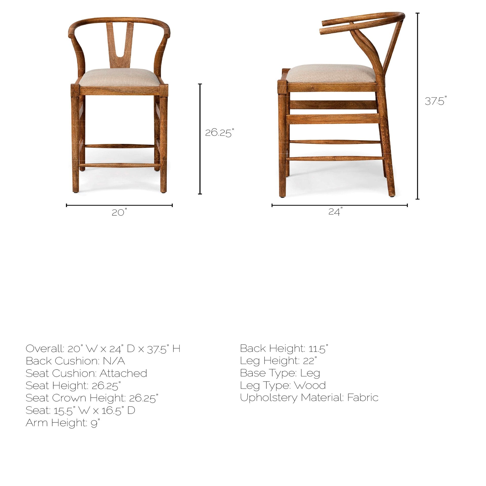 Trixie Cream Counter Stool | Calgary Furniture Store