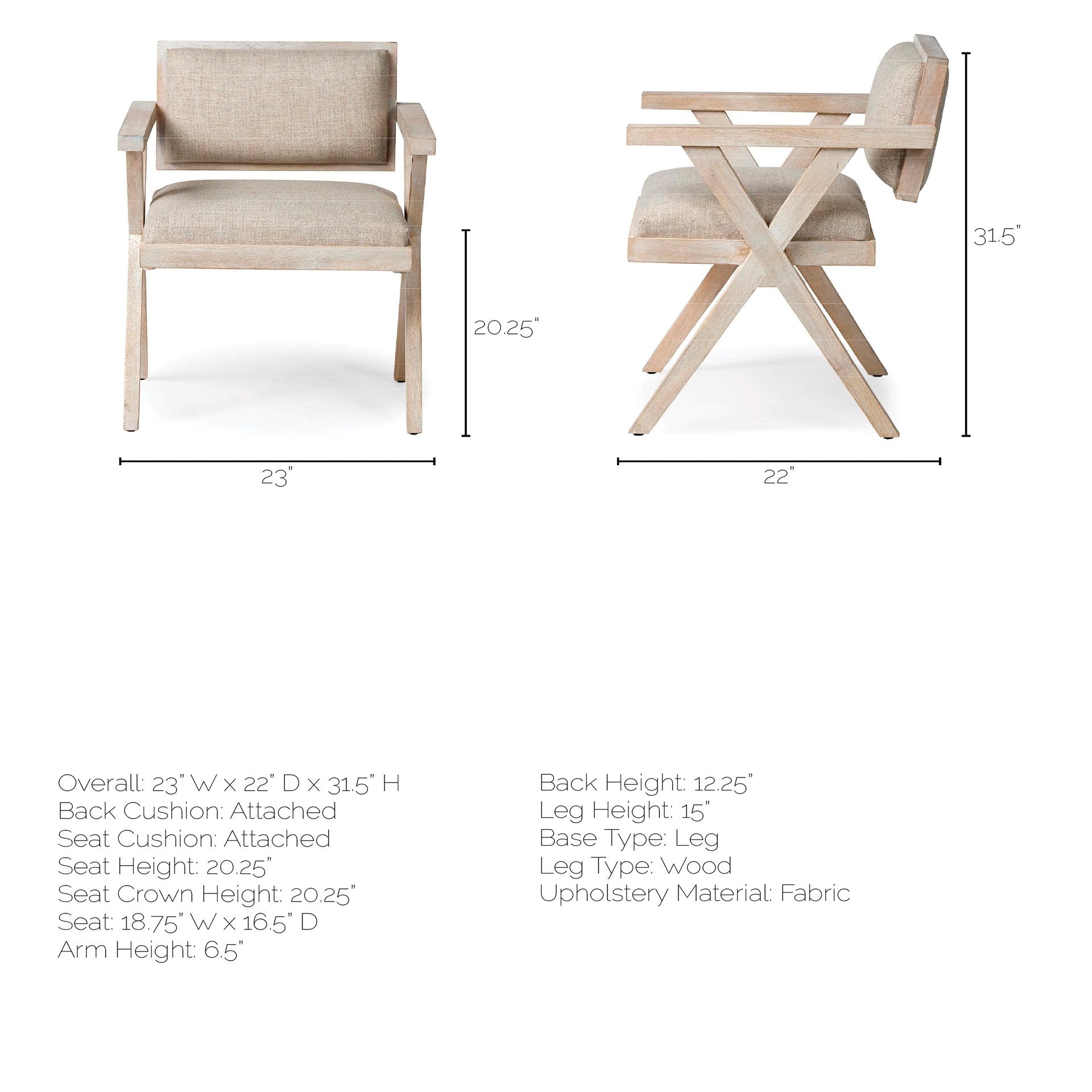 Topanga Blonde Dining Chair | Calgary Furniture Store