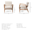 Ajax II Wooden Frame Accent Chair- Cream Fabric Covered Cushion | Calgary Furniture Store
