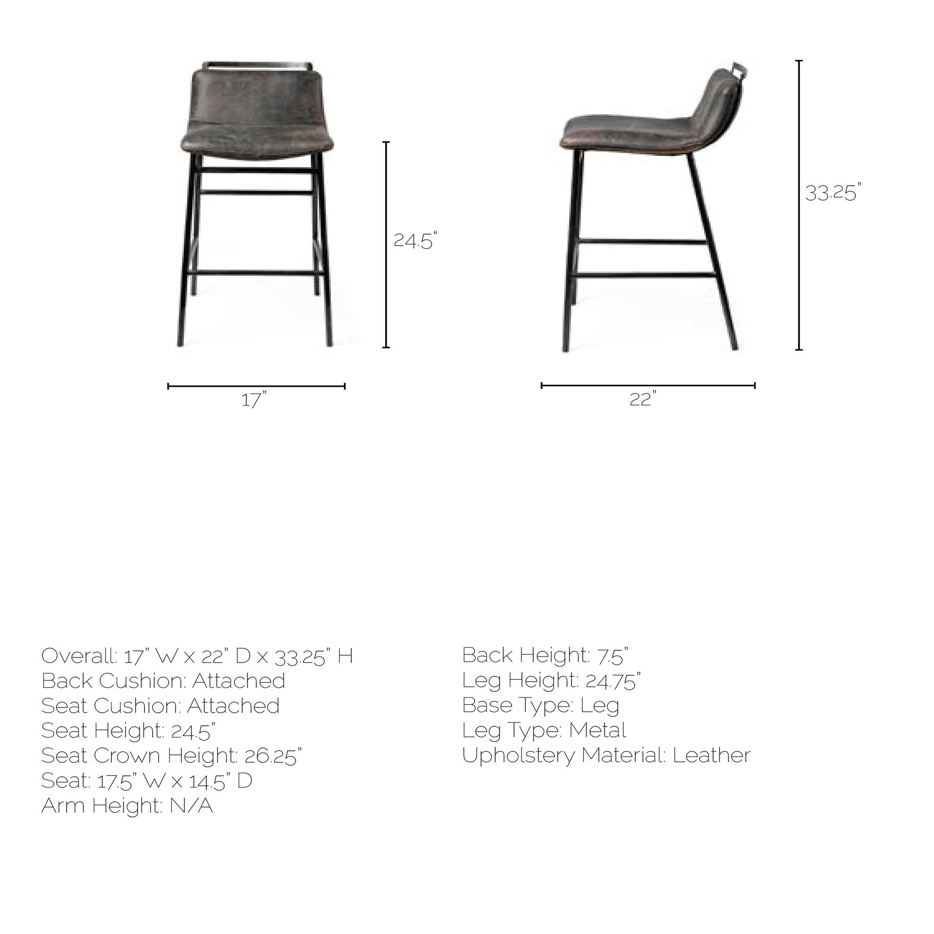 Kavalan Leather Counter Stool | Calgary Furniture Store