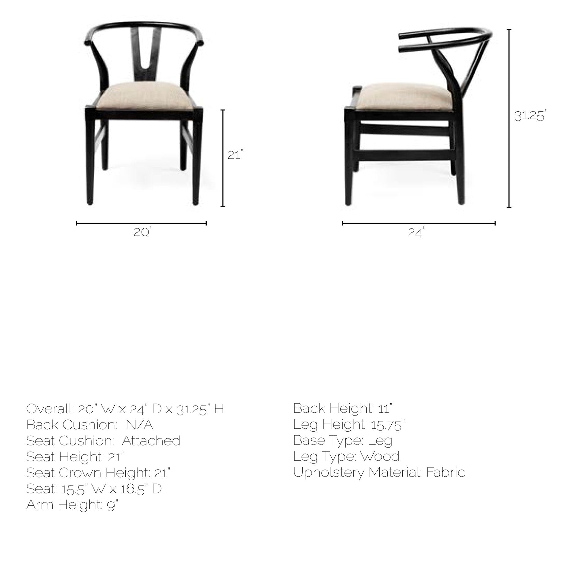 Trixie I Black Wooden Base Linen Seat Dining Chair | Calgary's Furniture Store | Calgary Dining Chairs