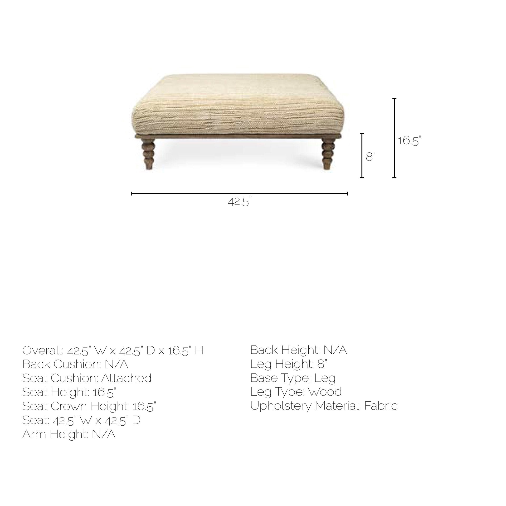 Alder Upholstered Cream Seat With Brown Wooden Base Accent Bench | Calgary Furniture Store