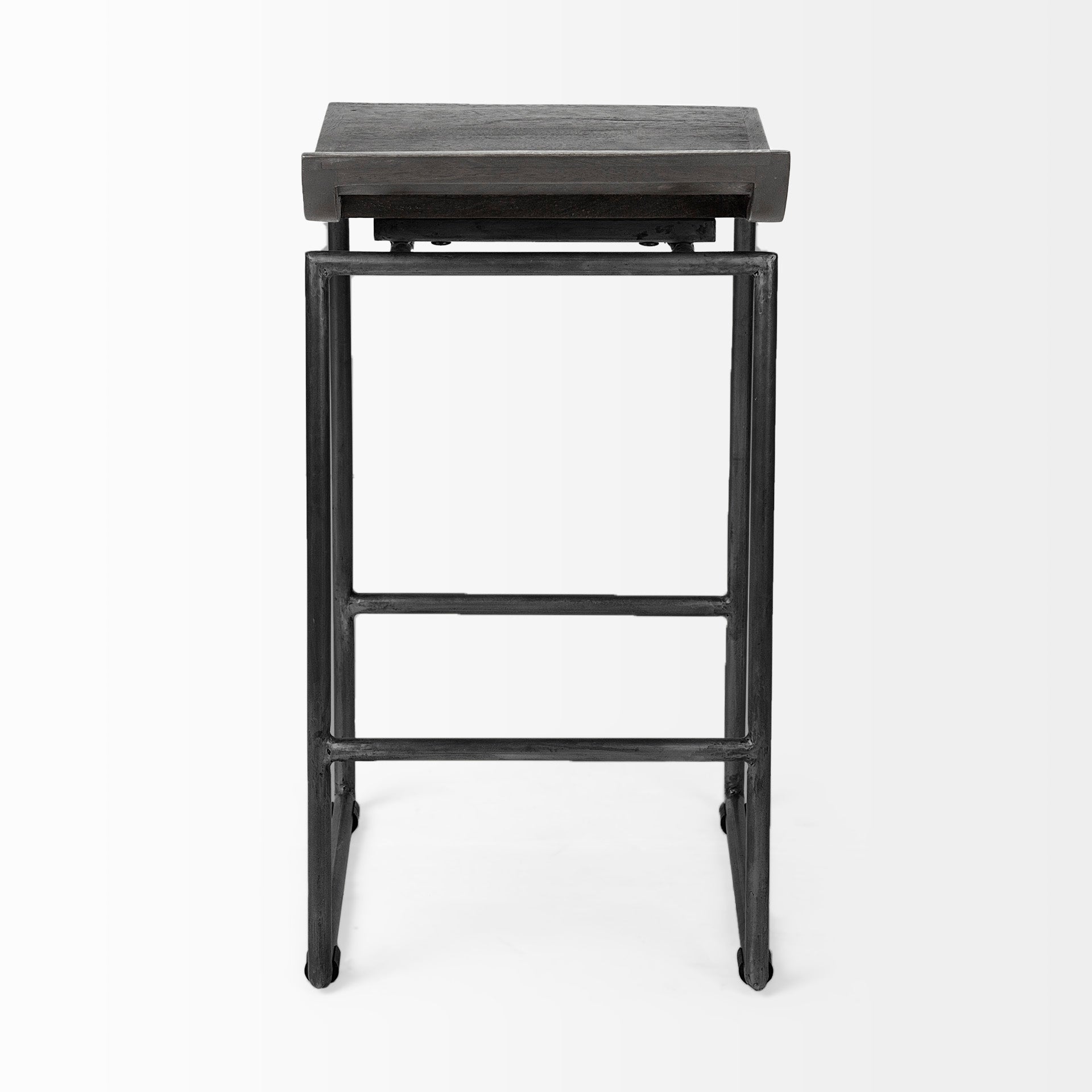 Givens IV Seat Height Black Wood Seat Black Frame Stool | Calgary's Furniture Store | Calgary Bar Stools