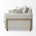 Roy II Brown Wood Frame Arm Chair - Frost Gray Upholstered | Calgary's Furniture Store | Calgary Accent Chairs