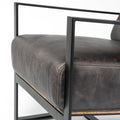 Stamford I Black Genuine Leather Accent Chair - Metal Frame | Calgary's Furniture Store | Calgary Accent Chairs