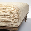 Alder Upholstered Cream Seat With Brown Wooden Base Accent Bench | Calgary Furniture Store