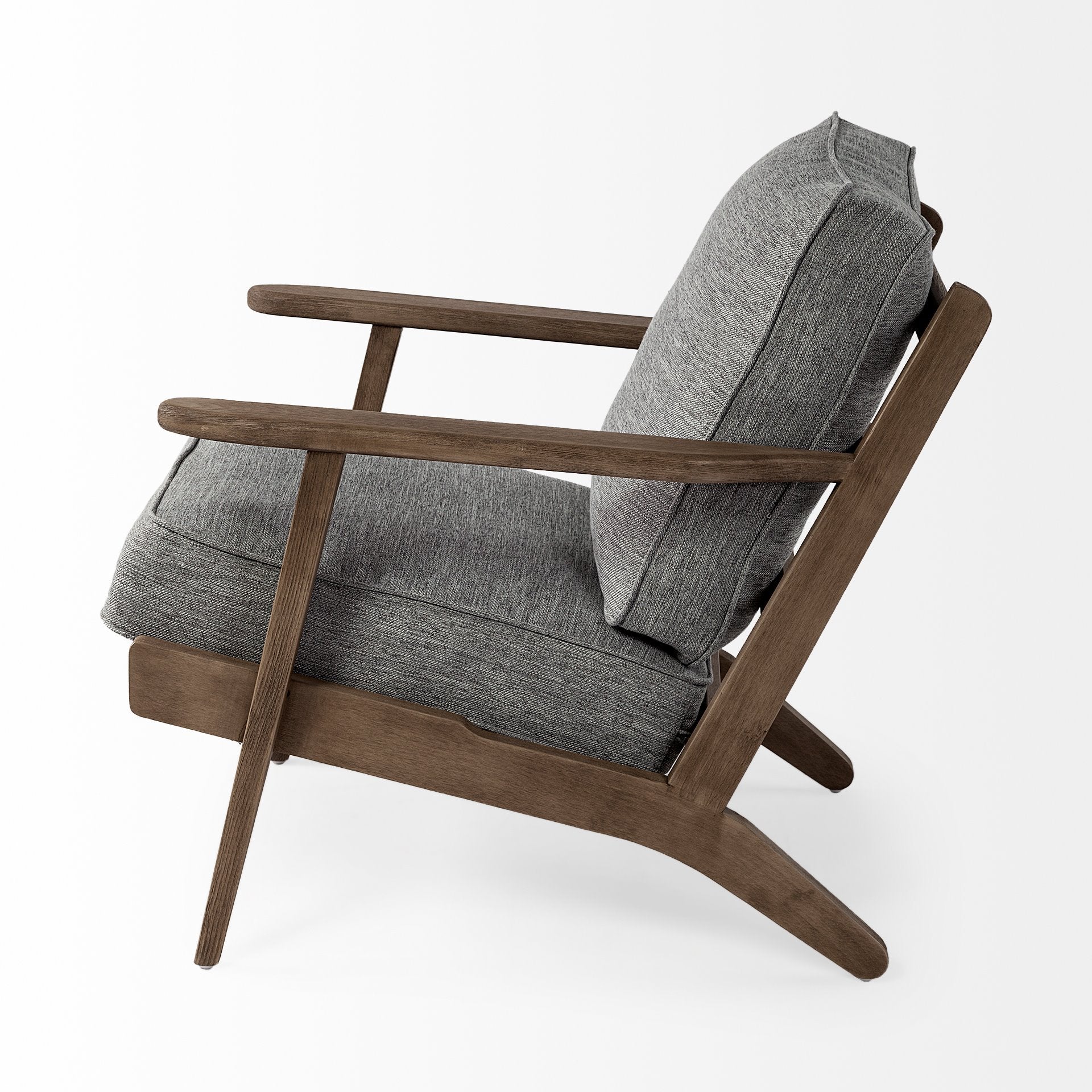Olympus V Accent Chair - Castlerock Grey Brown Wooden Frame | Calgary Furniture Store