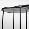 Chakra Accent Tables - Round Dark Wood Top Black Frame | Calgary's Furniture Store | Calgary Accent Tables