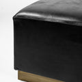Minara Black Leather Ottoman | Calgary Furniture Store