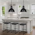 Givens IV Seat Height Black Wood Seat Black Frame Stool | Calgary's Furniture Store | Calgary Bar Stools