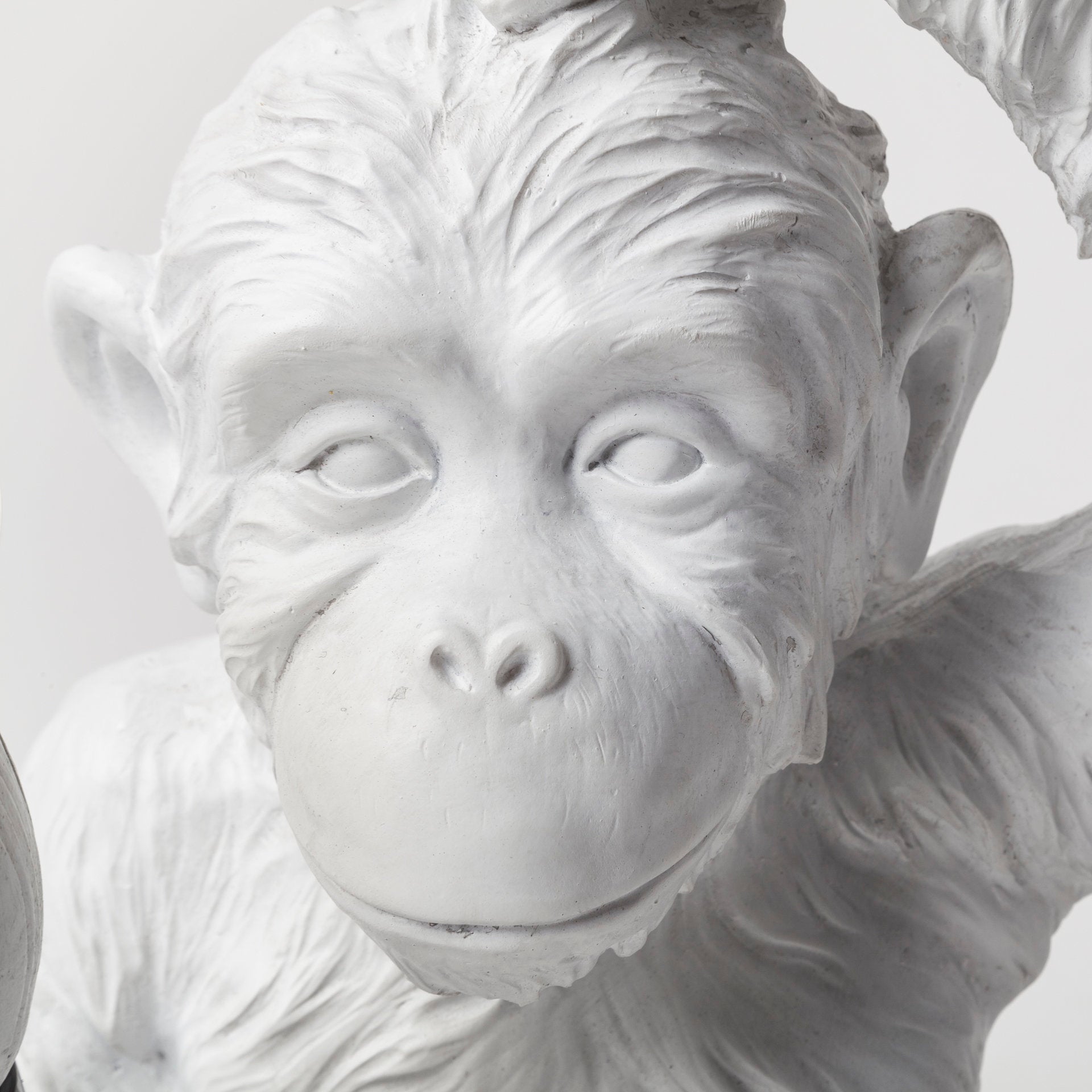 Simia (12"H) White Resin Playful Monkey Table Lamp | Calgary Furniture Store