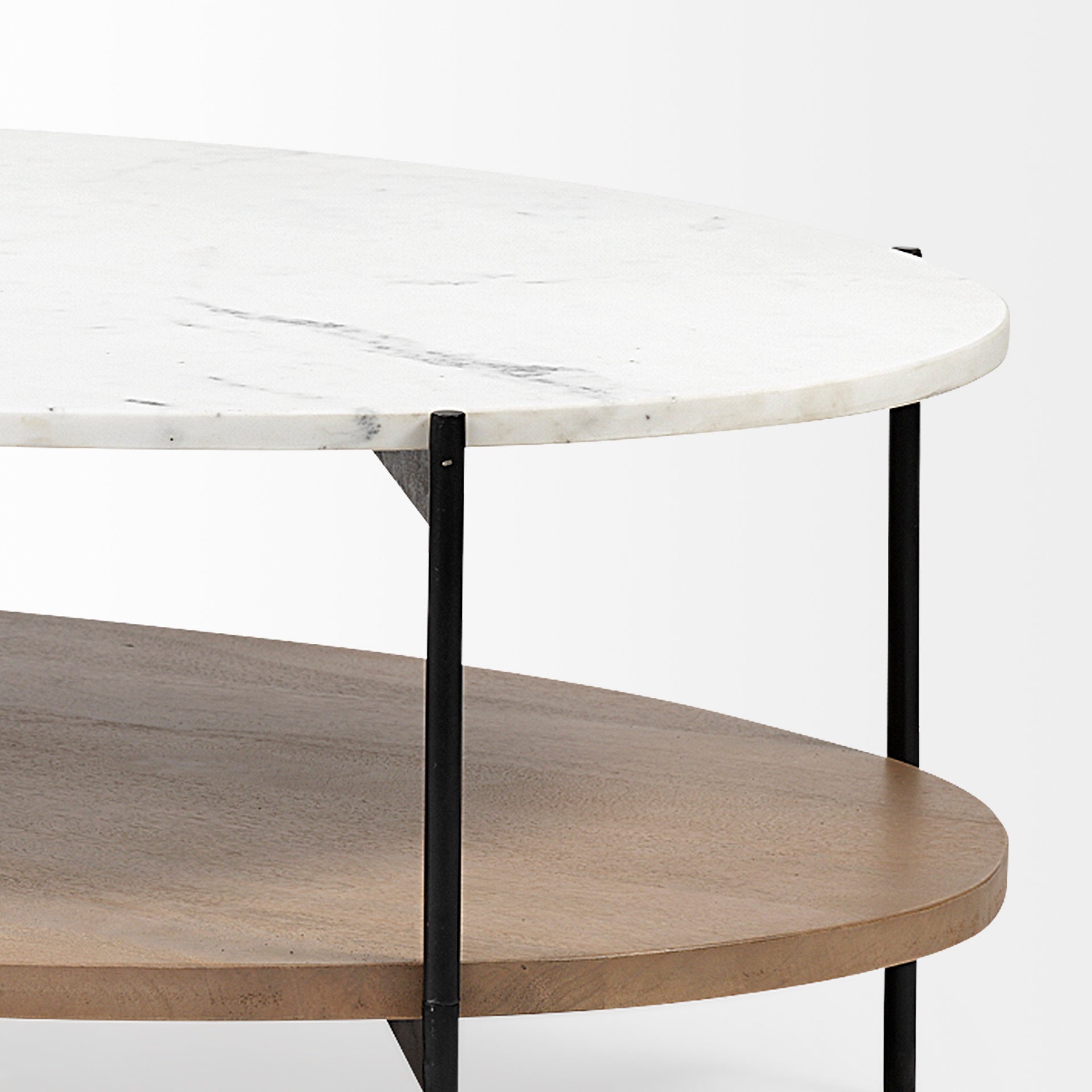 Larkin 48" Oval White Coffee Table | Calgary Furniture Store