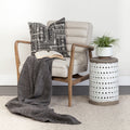 Ajax II Wooden Frame Accent Chair- Cream Fabric Covered Cushion | Calgary Furniture Store