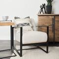 Stamford I  Metal Frame Accent Chair - Beige Fabric | Calgary's Furniture Store | Calgary Accent Chairs