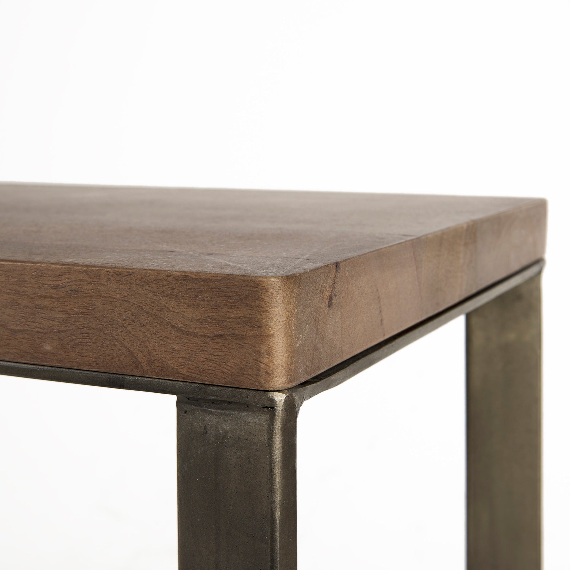 Faye Console Table- Brown Wood | Nickel Metal | Calgary Furniture Store