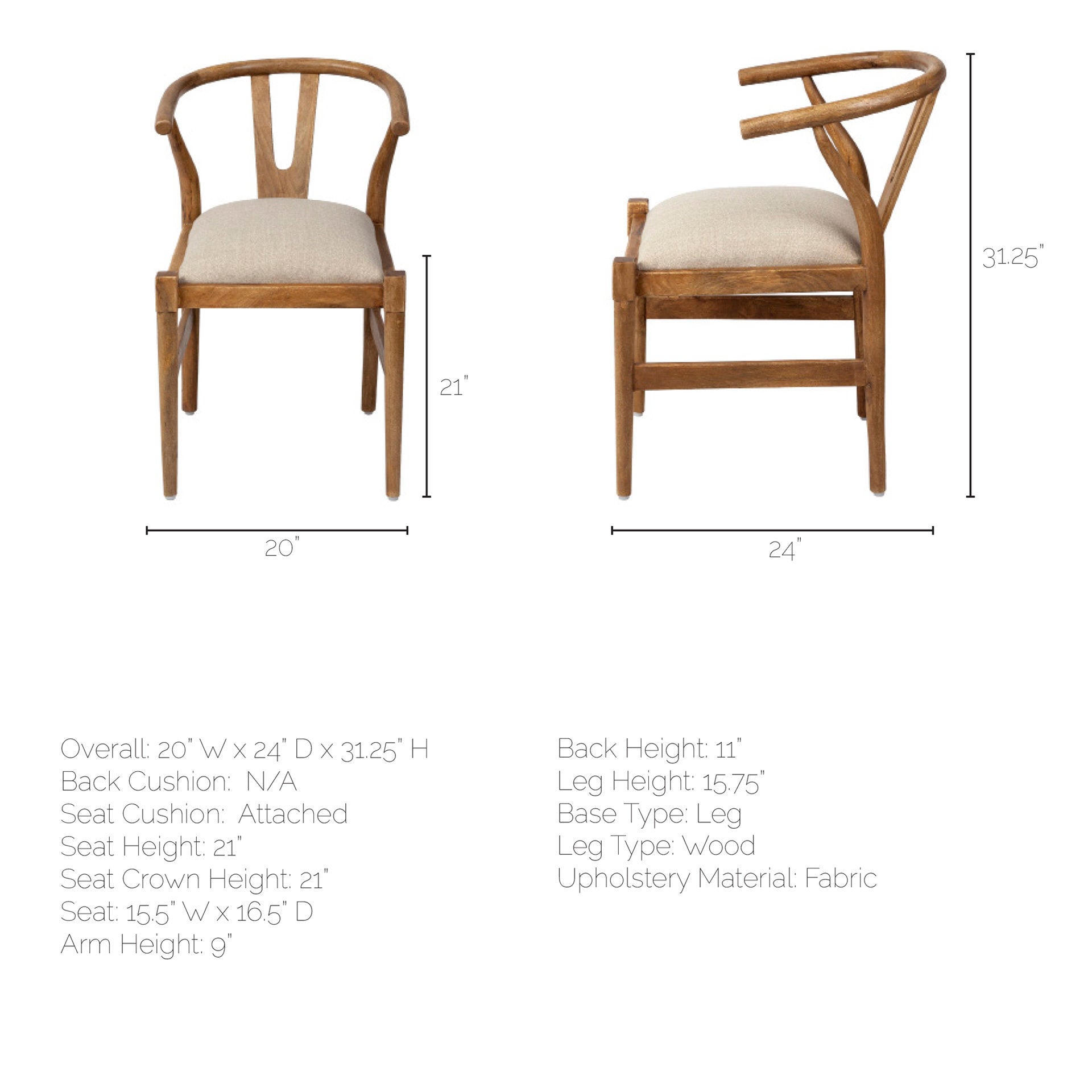 Trixie I Natural Linen Seat Dining Chair - Light Brown | Calgary's Furniture Store | Calgary Dining Chairs