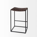 Clarissa Dark Brown Woven Leather Seat Counter Stool | Calgary's Furniture Store | Calgary Counter Stool