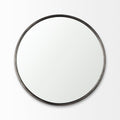 Piper Black Metal Round Mirror | Calgary Furniture Store