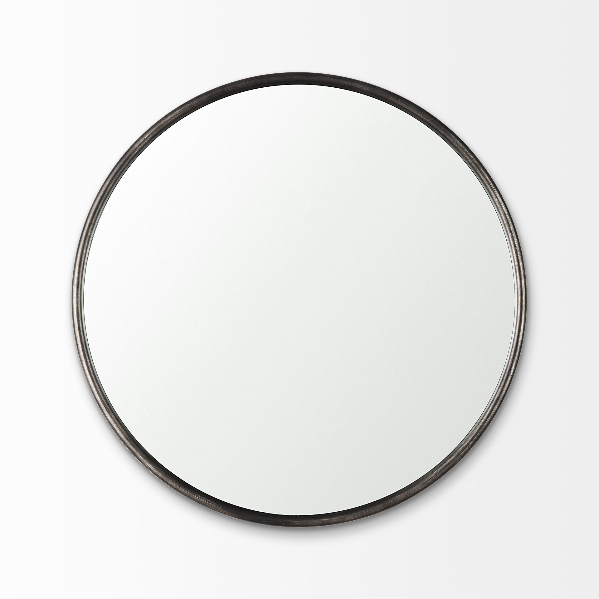 Piper Black Metal Round Mirror | Calgary Furniture Store