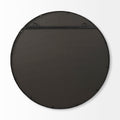 Piper Black Metal Round Mirror | Calgary Furniture Store