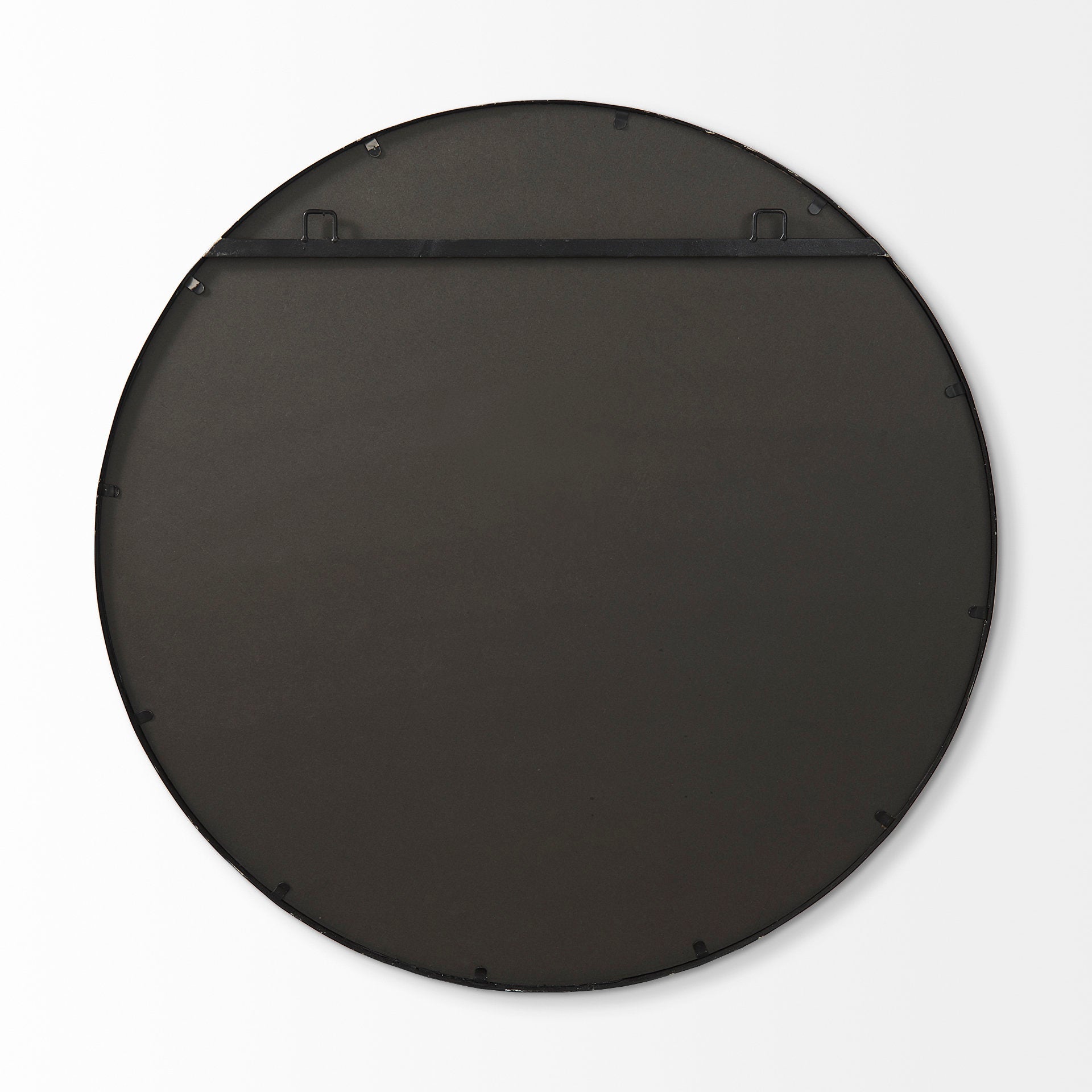 Piper Black Metal Round Mirror | Calgary Furniture Store
