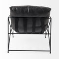 Leonidas Black Metal Frame Accent Chair - Black Faux Leather Seat | Calgary's Furniture Store | Calgary Accent Chairs