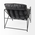 Leonidas Black Metal Frame Accent Chair - Black Faux Leather Seat | Calgary's Furniture Store | Calgary Accent Chairs