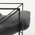 Leonidas Black Metal Frame Accent Chair - Black Faux Leather Seat | Calgary's Furniture Store | Calgary Accent Chairs