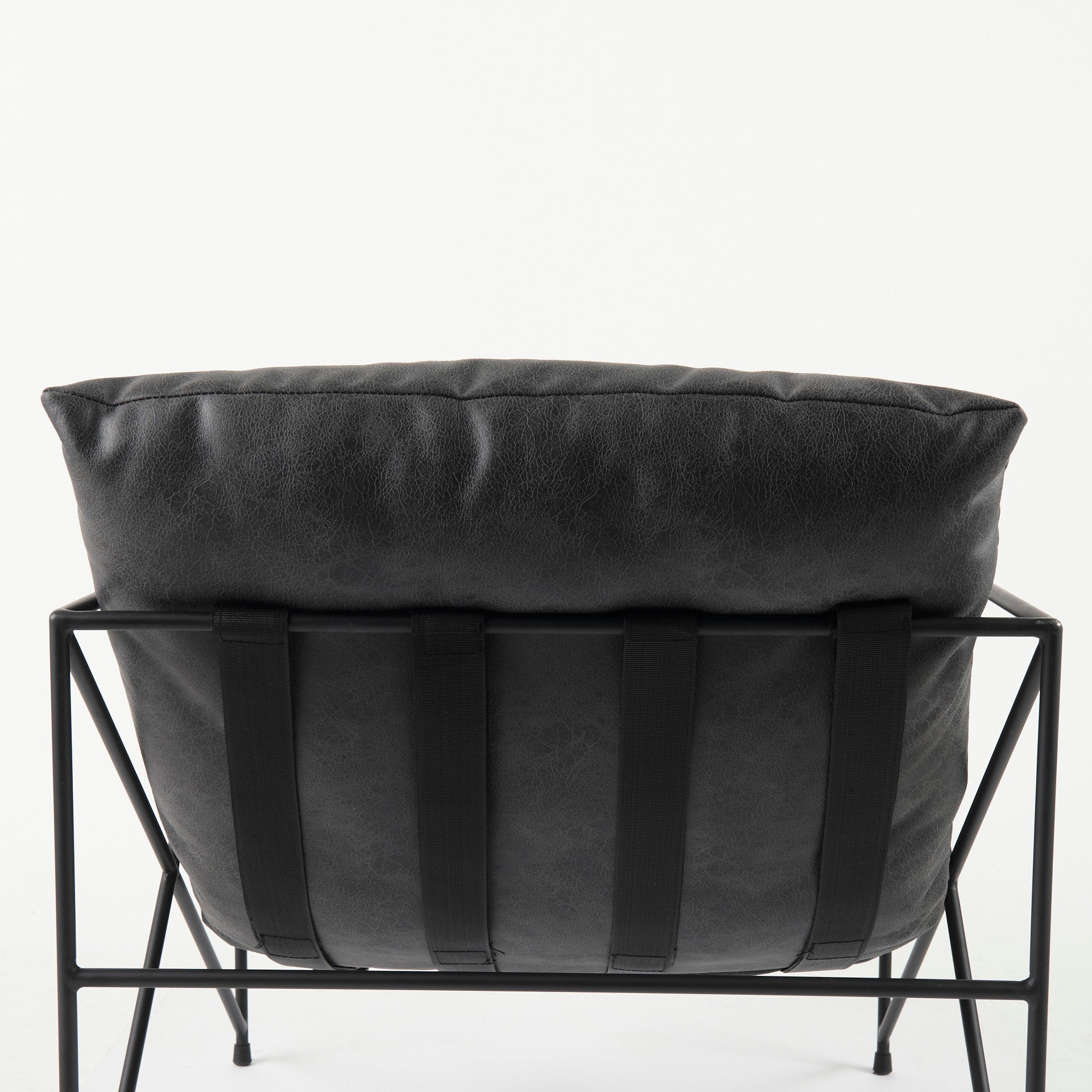 Leonidas Black Metal Frame Accent Chair - Black Faux Leather Seat | Calgary's Furniture Store | Calgary Accent Chairs
