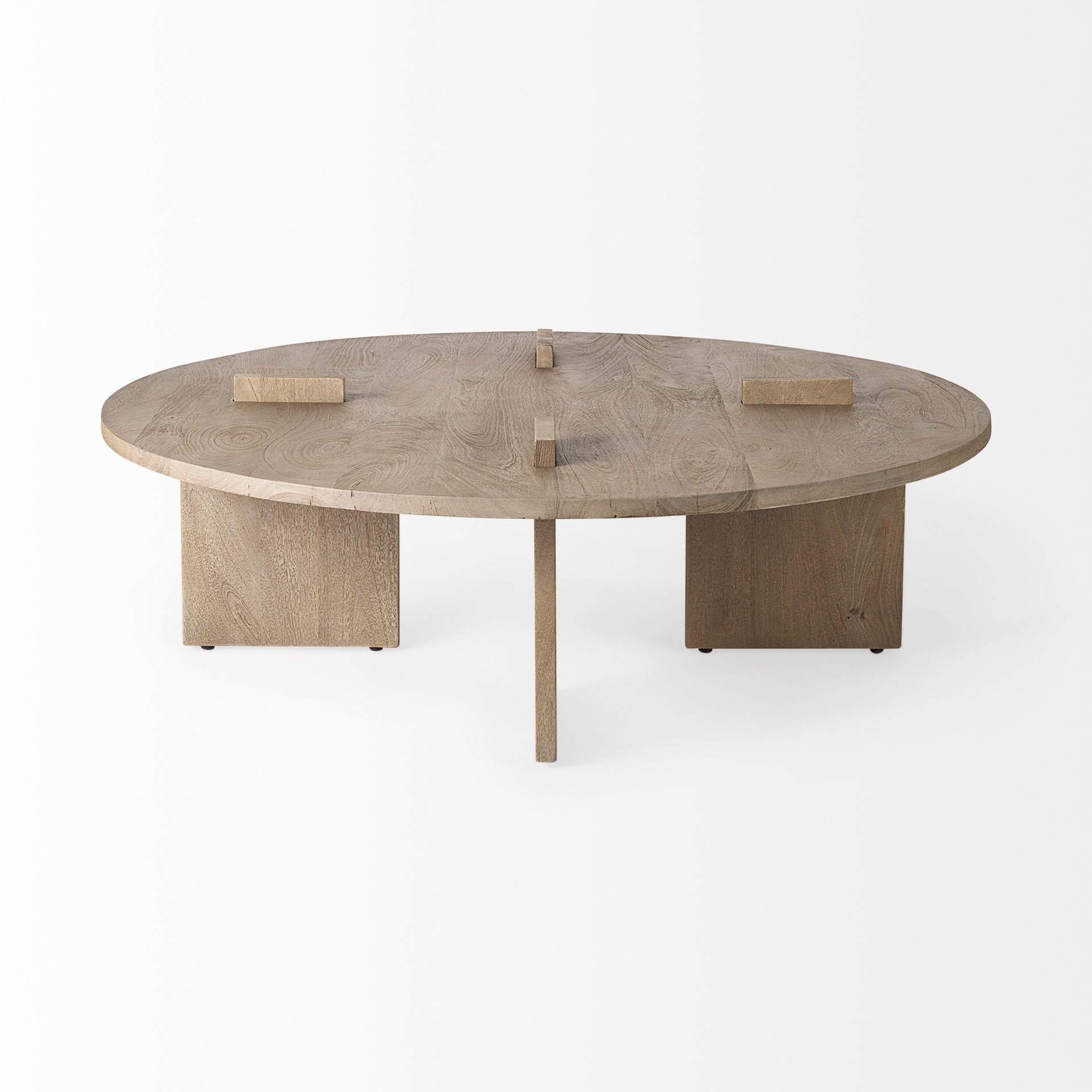 Aida Light Brown Round Coffee Table | Calgary Furniture Store
