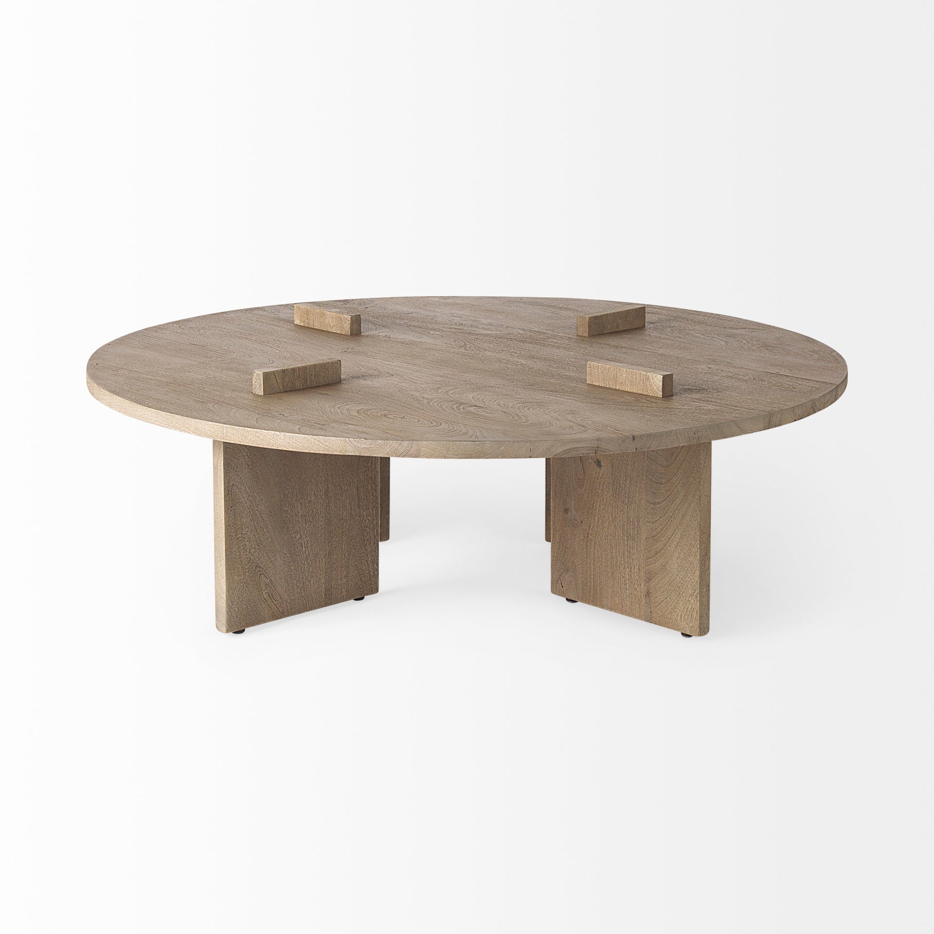 Aida Light Brown Round Coffee Table | Calgary Furniture Store