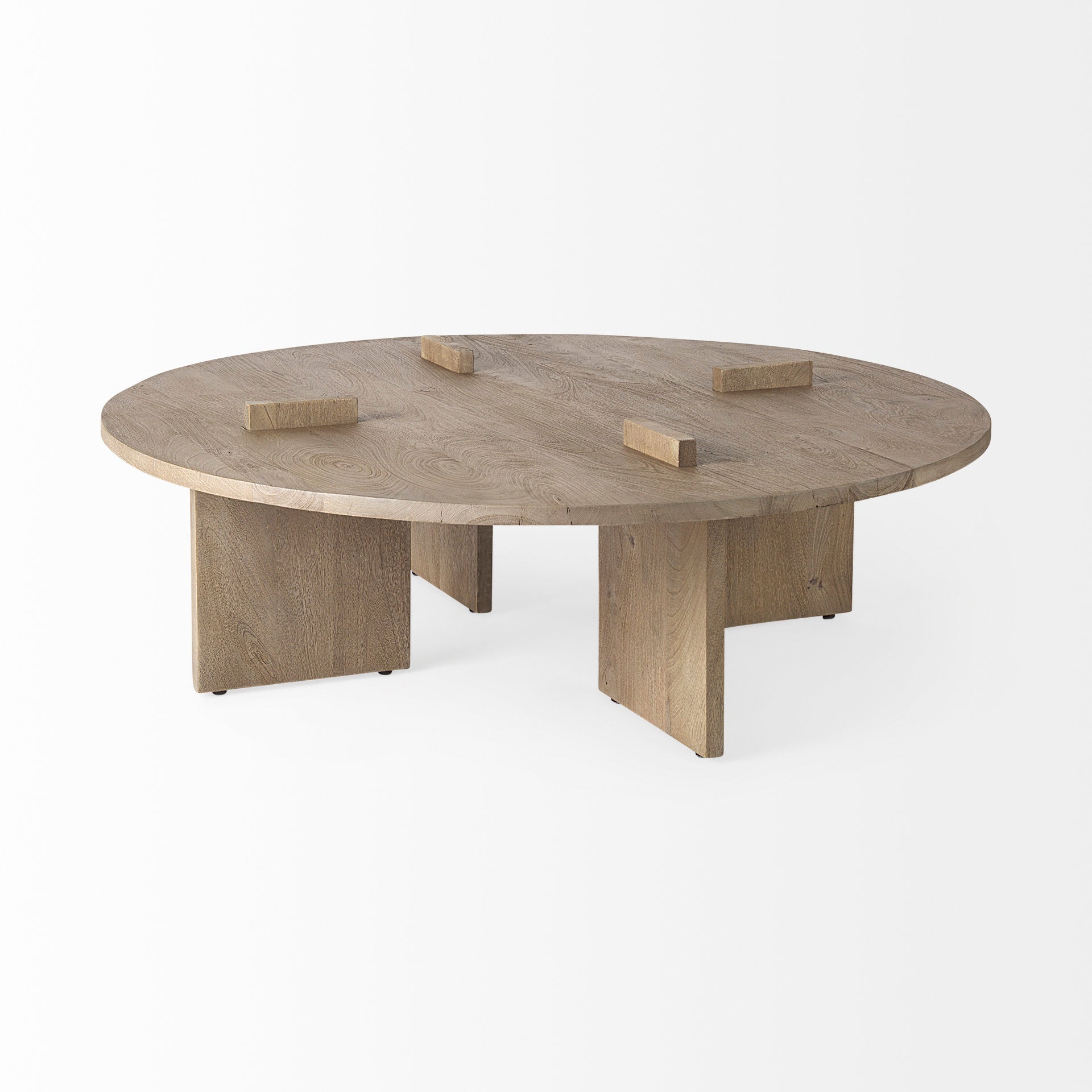 Aida Light Brown Round Coffee Table | Calgary Furniture Store