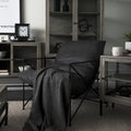 Leonidas Black Metal Frame Accent Chair - Black Faux Leather Seat | Calgary's Furniture Store | Calgary Accent Chairs