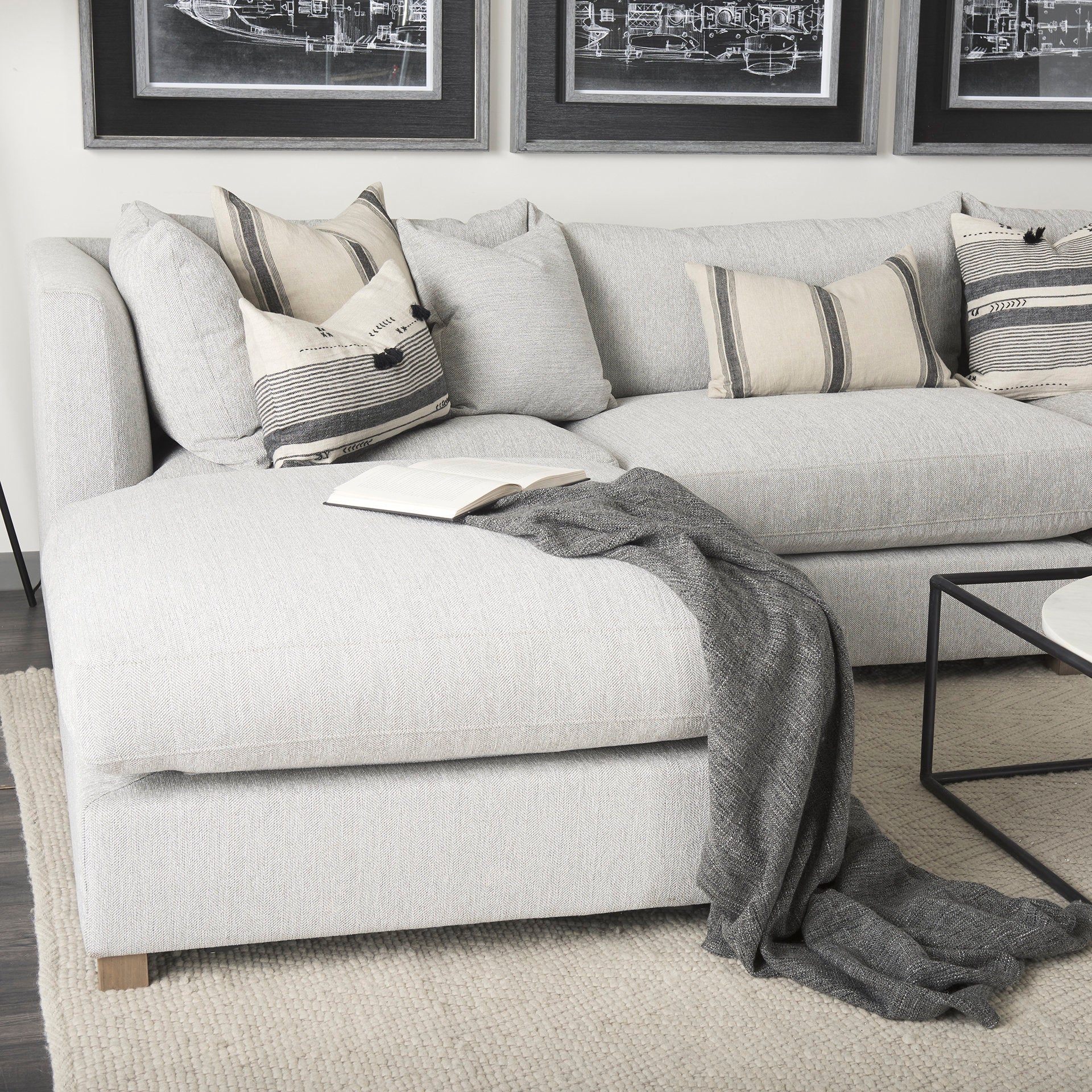 Valence Gray Ottoman | Calgary Furniture Store