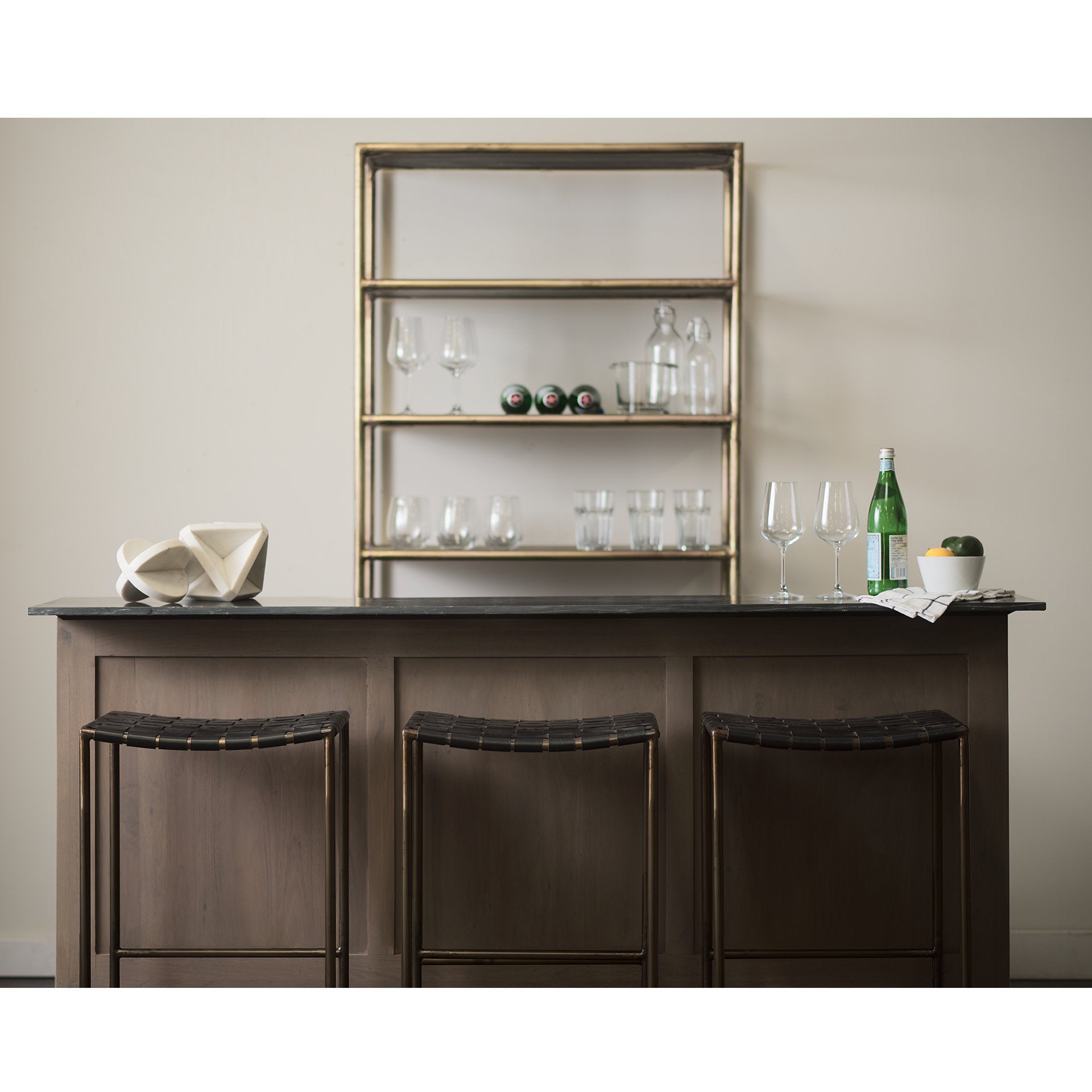 Clarissa Black Leather Counter Stool | Calgary Furniture Store