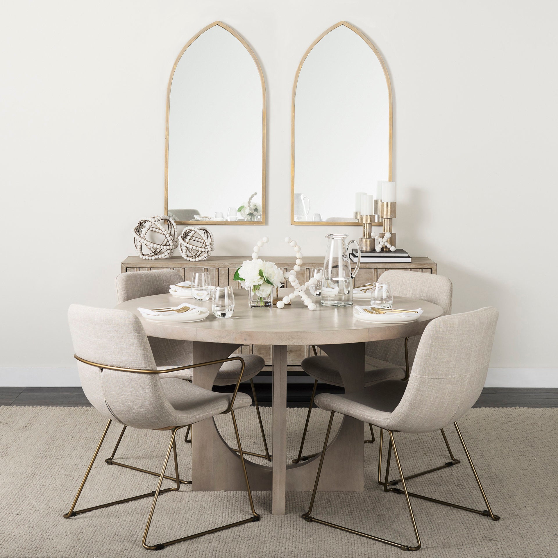 Sawyer Beige Fabric Dining Chair | Calgary Furniture Store