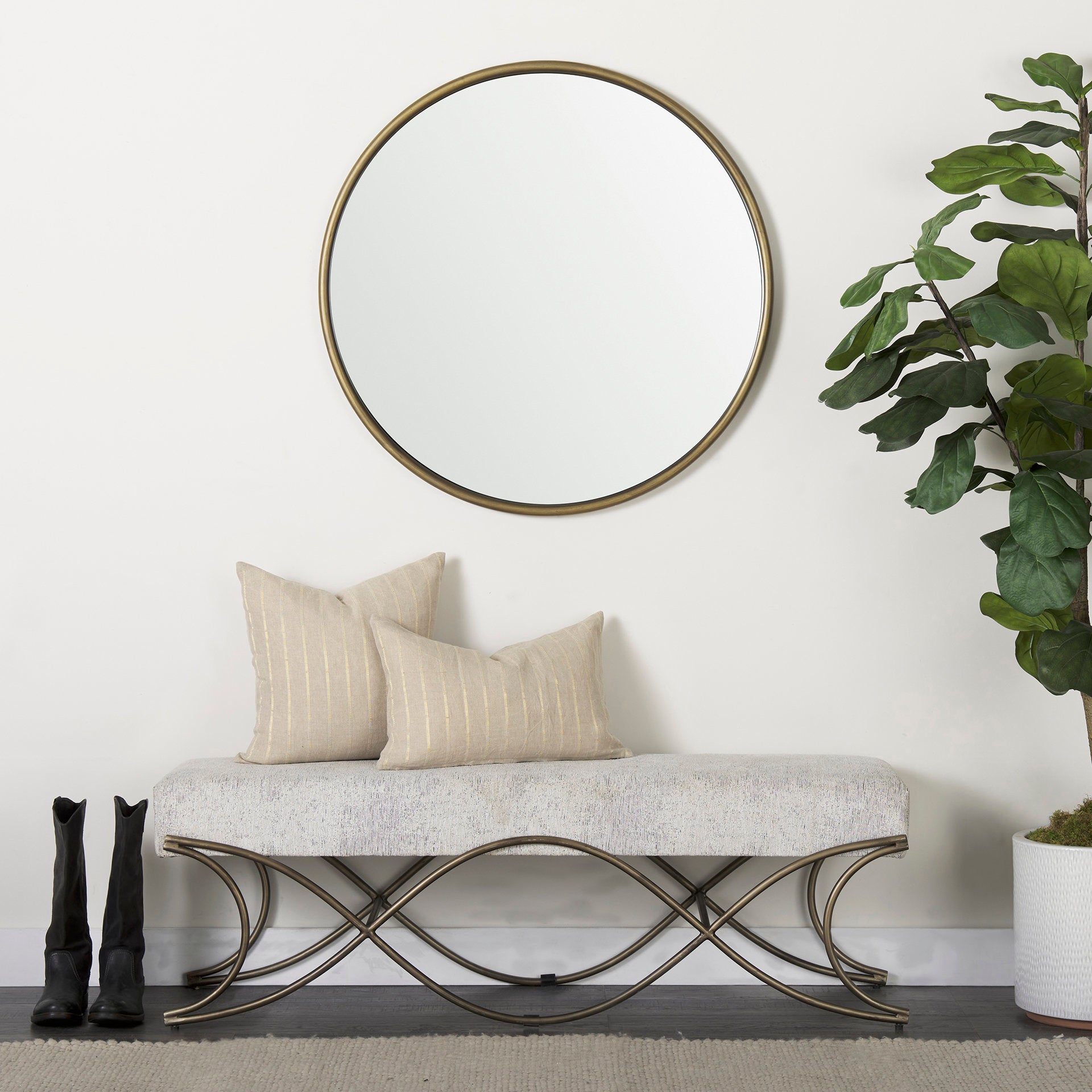 Piper Wall Mirror - Gold Metal | Calgary's Furniture Store | Calgary Mirrors