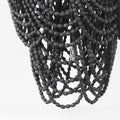 Pendra Black Metal Wooden Bead Three Bulb Chandelier | Calgary Furniture Store