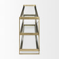 Trey Console Table- Gold Metal Glass | Calgary Furniture Store