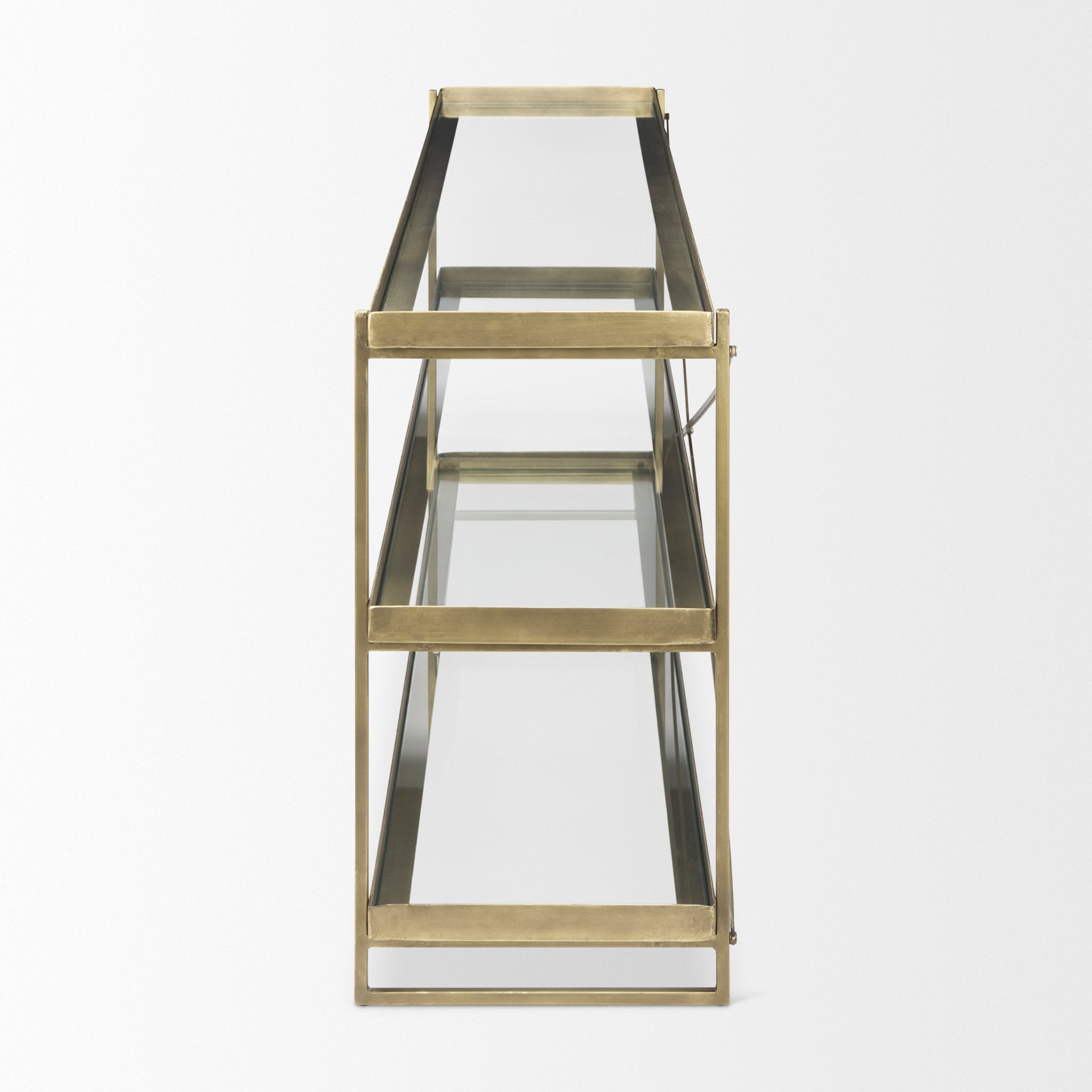 Trey Console Table- Gold Metal Glass | Calgary Furniture Store