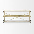 Trey Console Table- Gold Metal Glass | Calgary Furniture Store