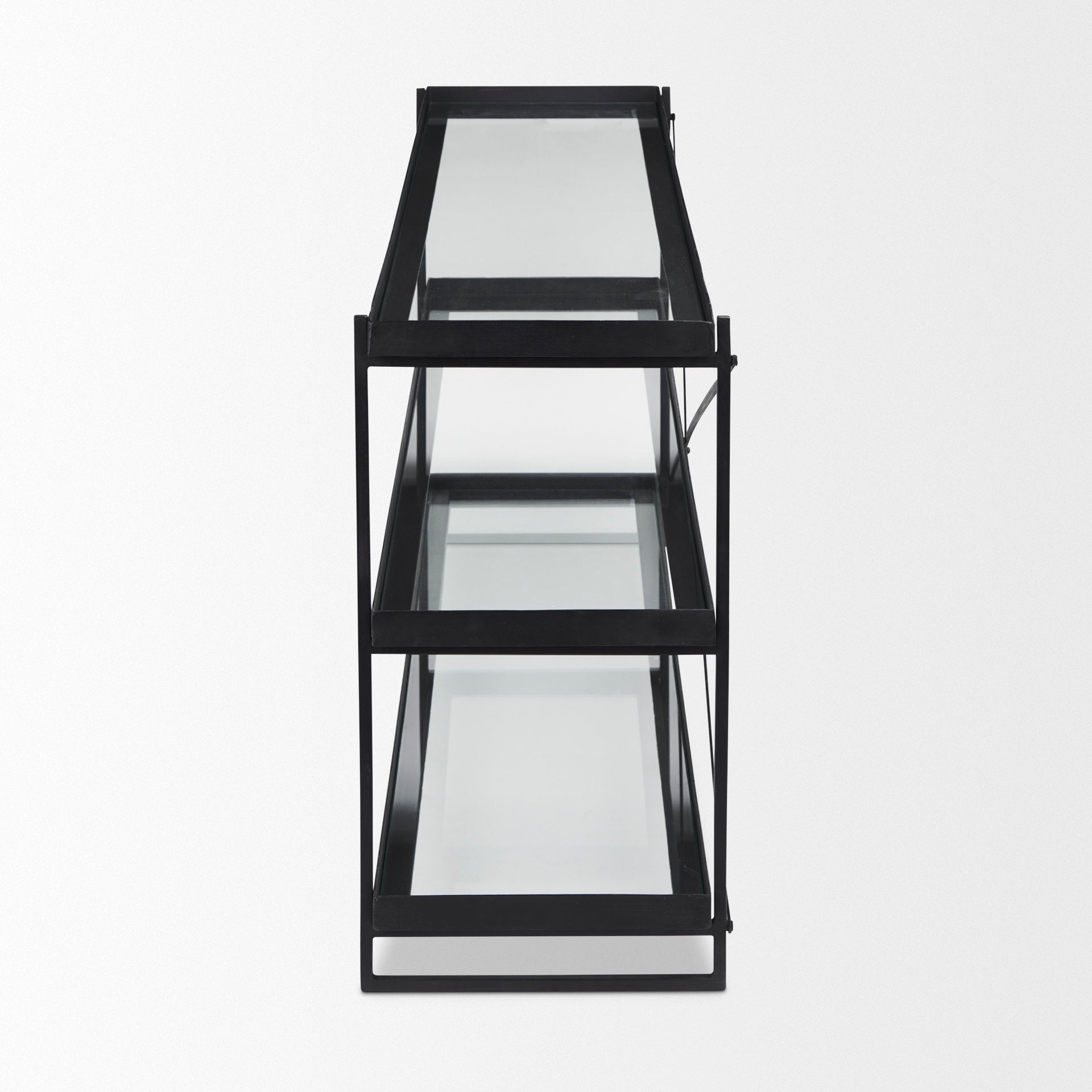 Trey Console Table- Black Metal Glass | Calgary Furniture Store