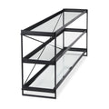 Trey Console Table- Black Metal Glass | Calgary Furniture Store