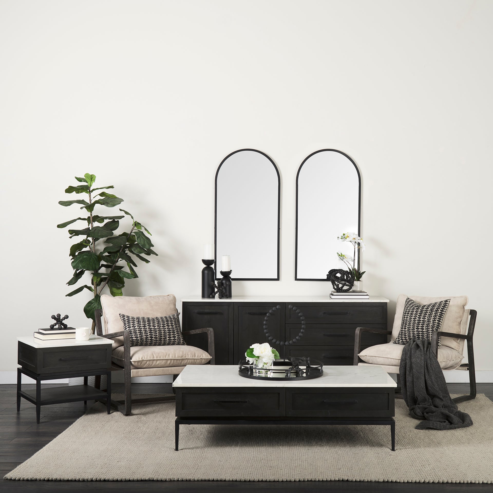 Giovanna Rounded Arch - Black | Calgary Furniture Store