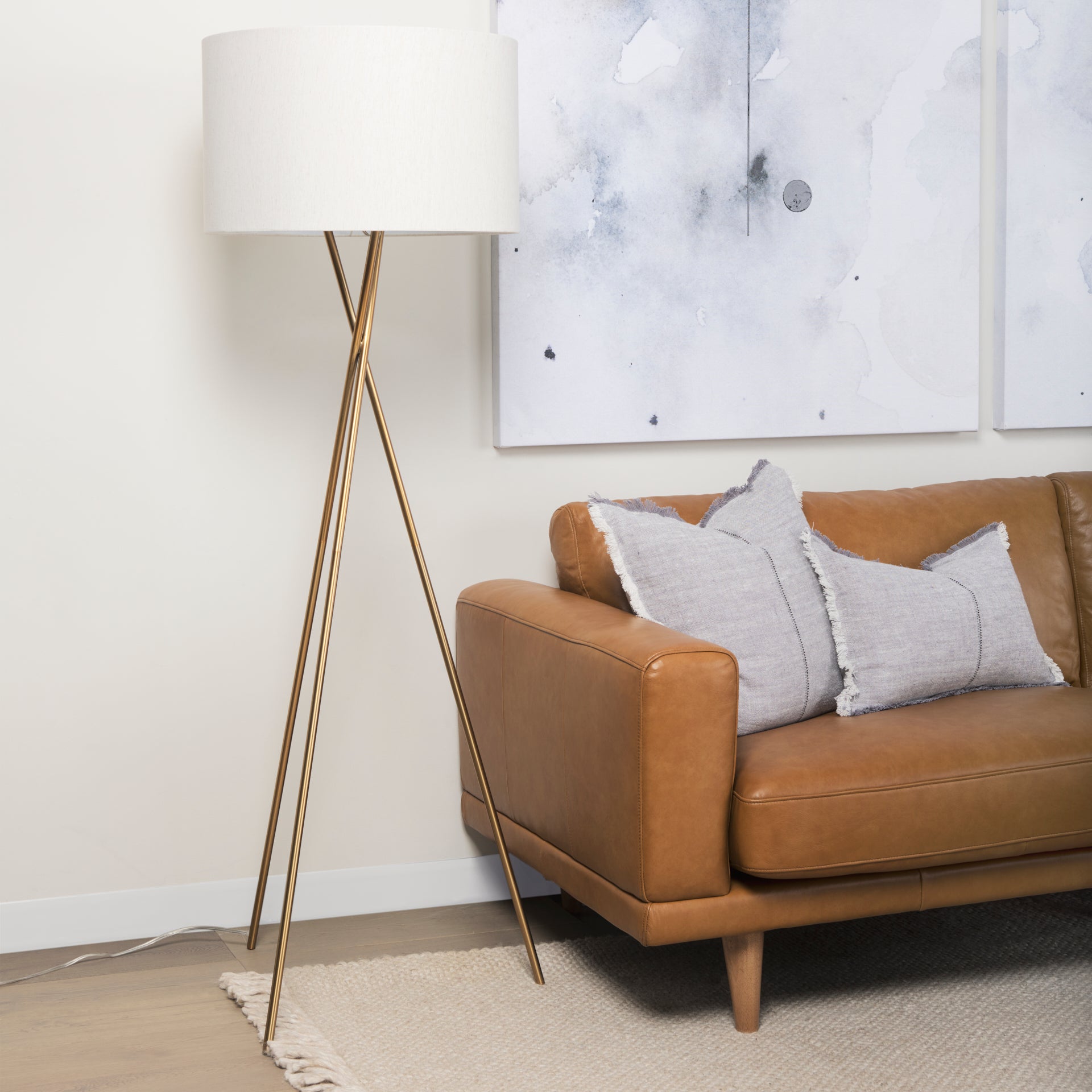 Ambrose Floor Lamp - Gold | Calgary Furniture Store
