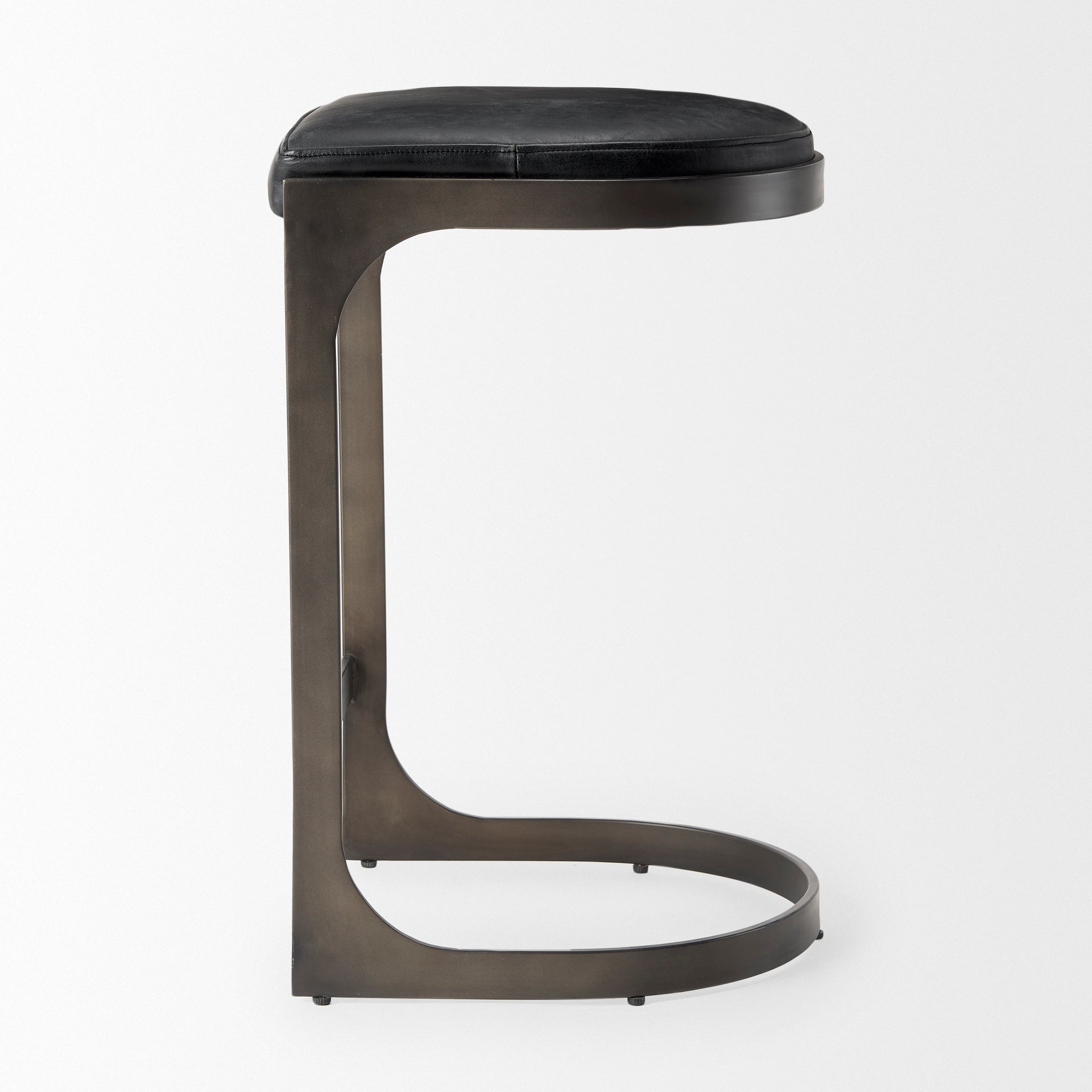 Tyson Black Leather Counter Stool | Calgary Furniture Store